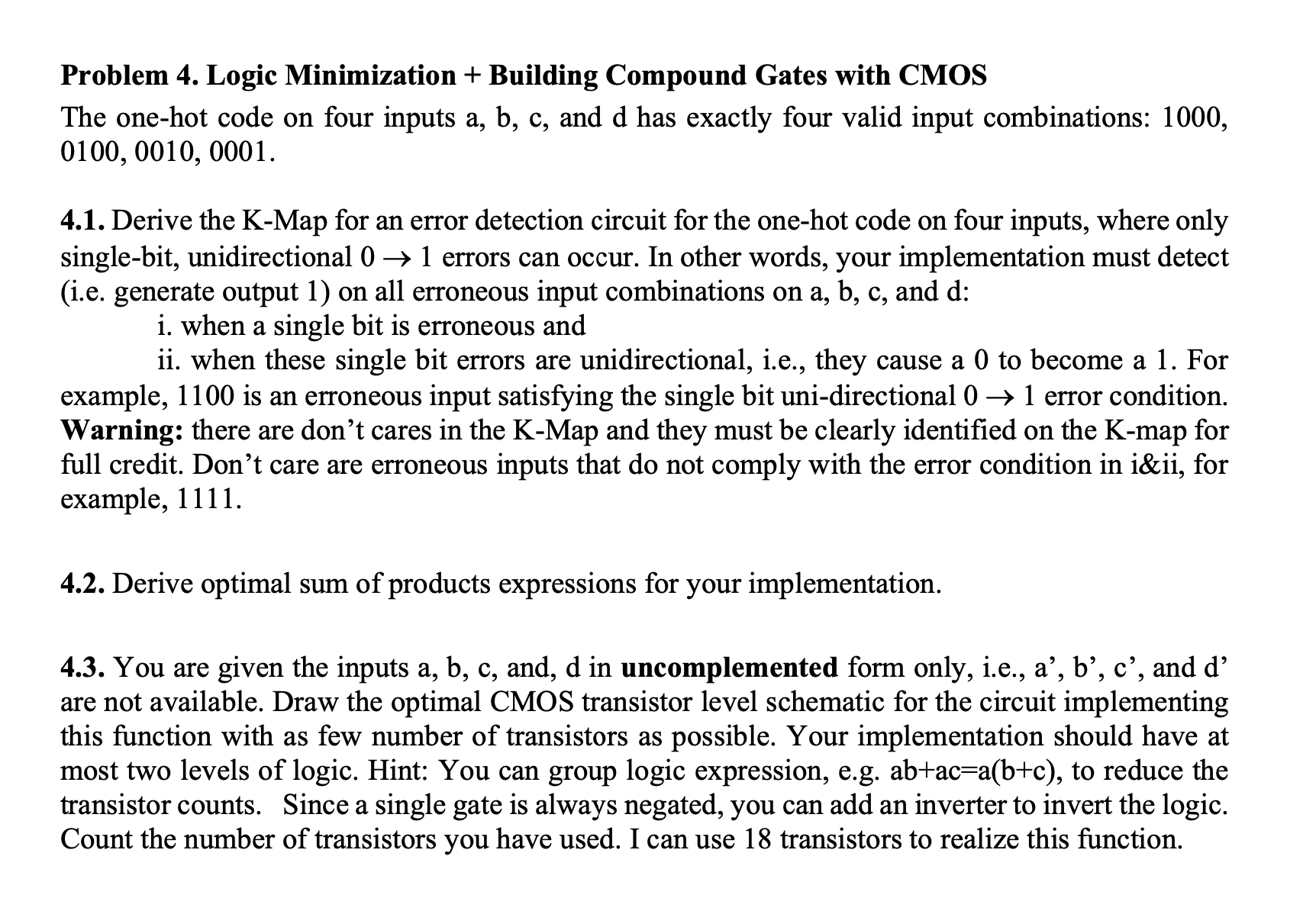 Solved Problem 4. ﻿Logic Minimization + ﻿Building Compound | Chegg.com