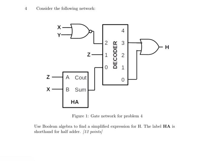 Solved 4 Consider the following network: Figure 1: Gate | Chegg.com