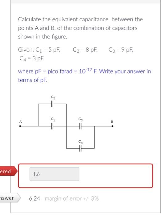 Solved Calculate The Equivalent Capacitance Between The | Chegg.com