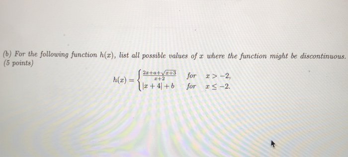 Solved (6) For the following function h(x), list all | Chegg.com