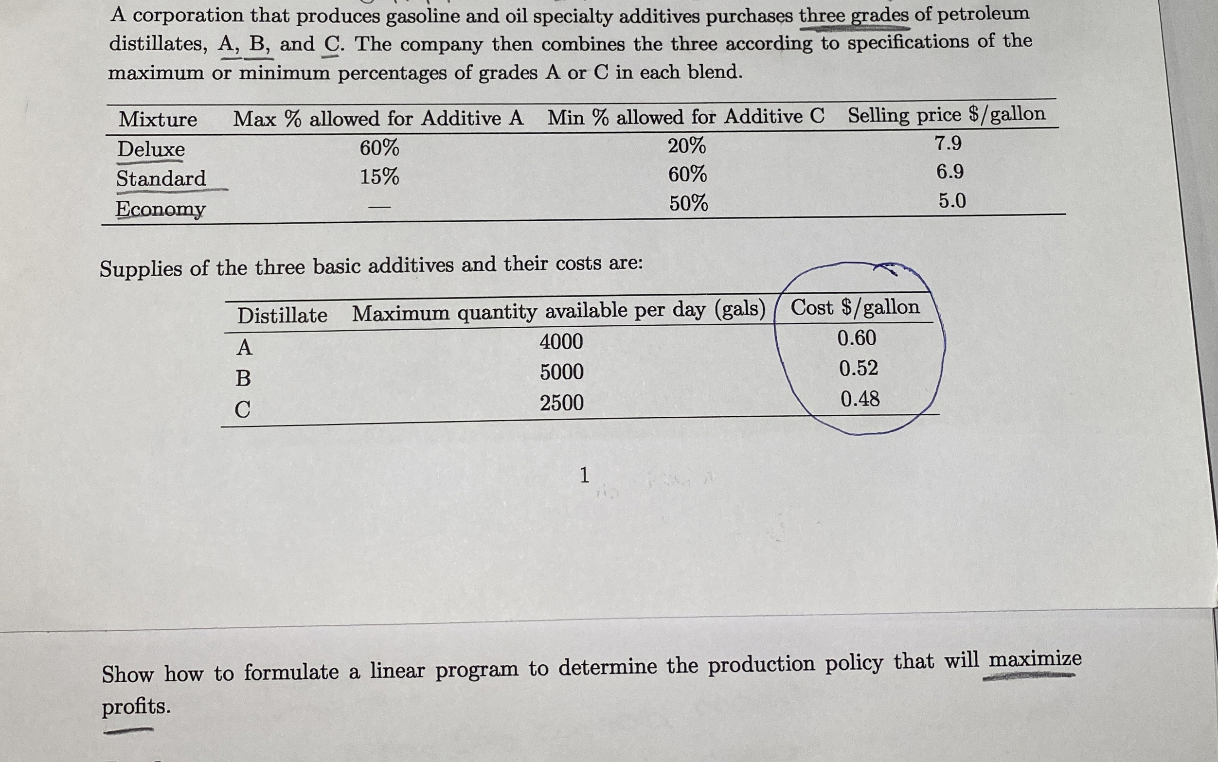 Solved Show how to formulate a linear program to determine | Chegg.com