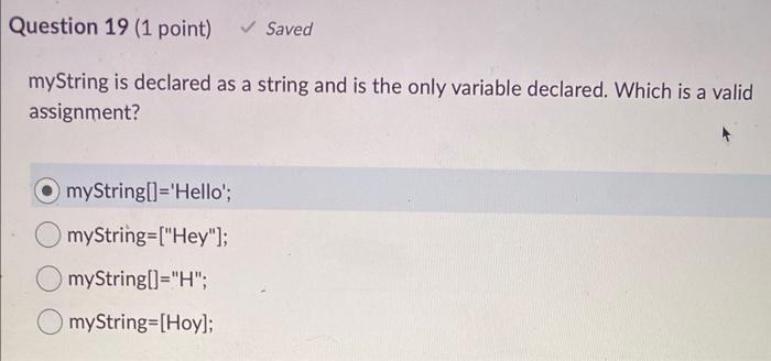 Solved MyString Is Declared As A String And Is The Only Chegg Com