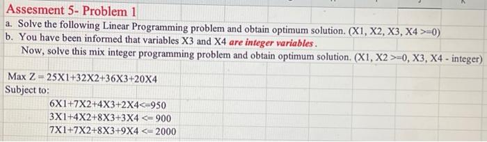 Solved a. Solve the following Linear Programming problem and | Chegg.com