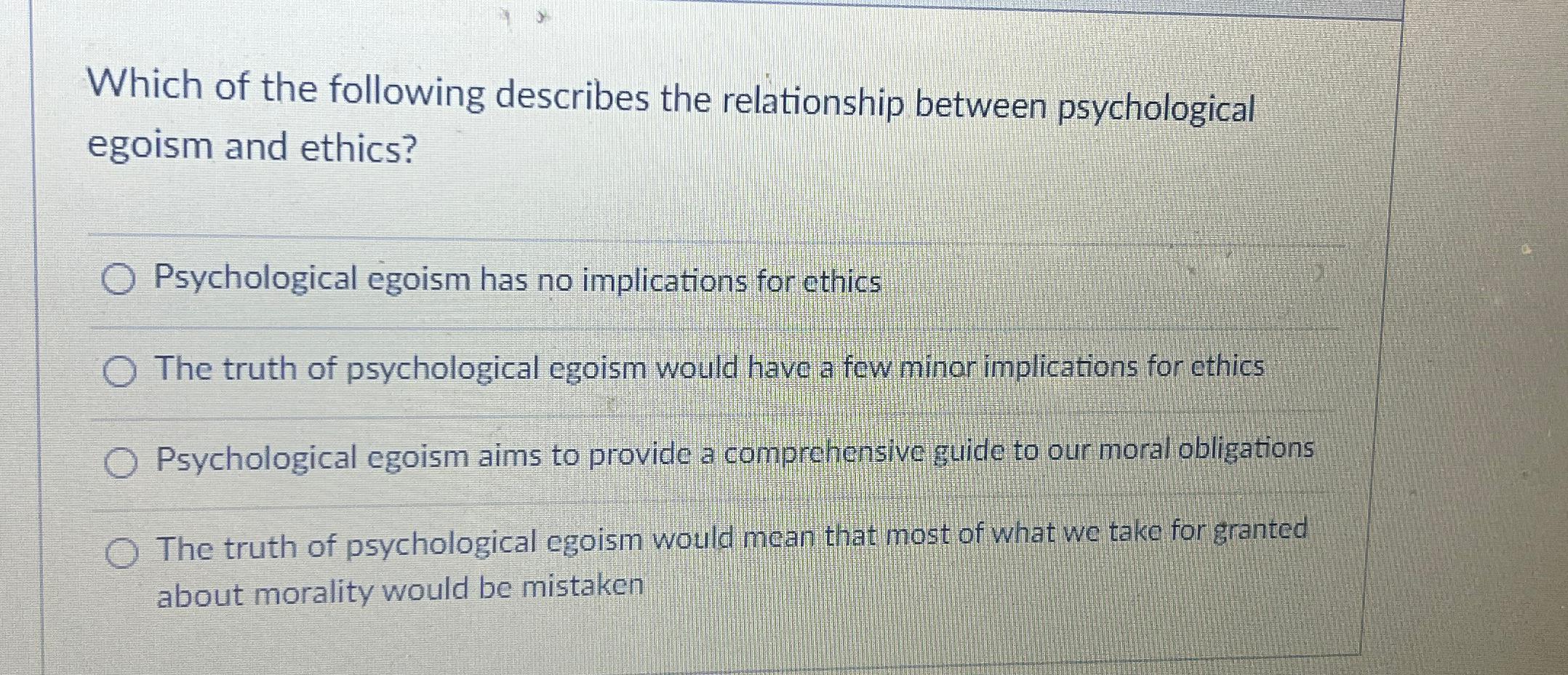 Solved Which of the following describes the relationship | Chegg.com