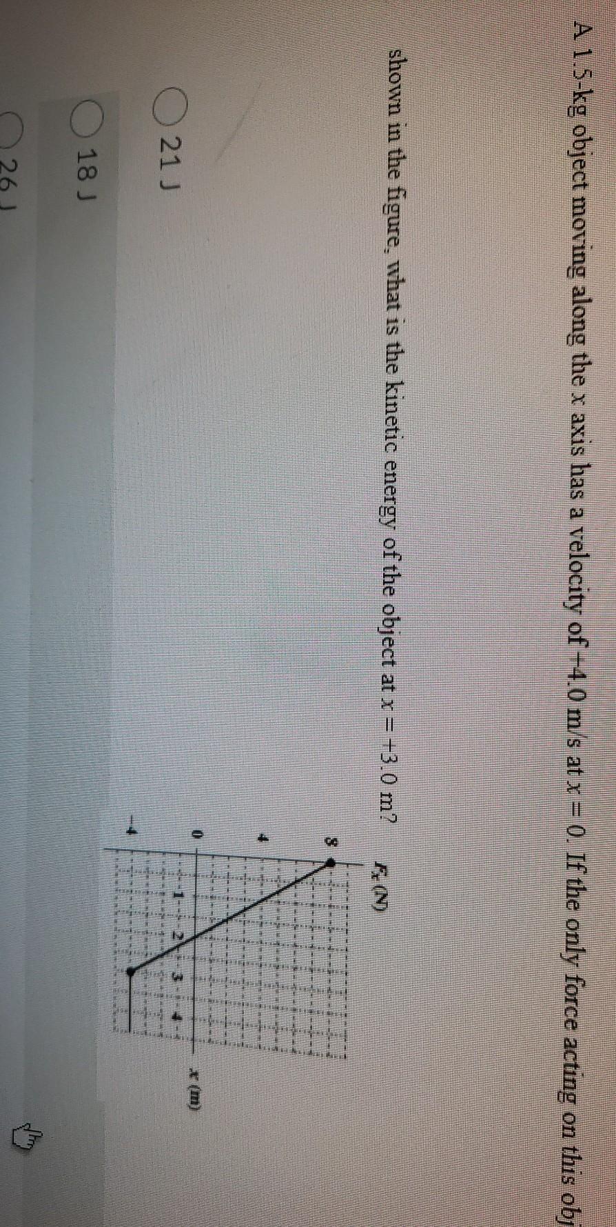 Solved if the only force acting on this object is shown in | Chegg.com