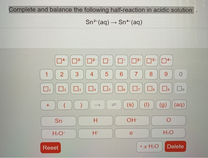 Solved Complete And Balance The Following Half-reaction In | Chegg.com