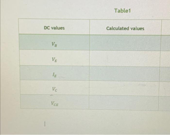 Solved COMMON-EMITTER (CE) AMPLIFIER 1. Calculated all value | Chegg.com