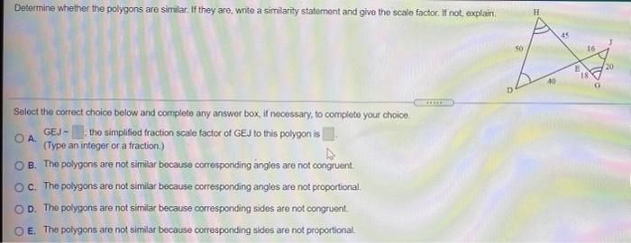 Solved Determine whether the polygons are similar. If they | Chegg.com