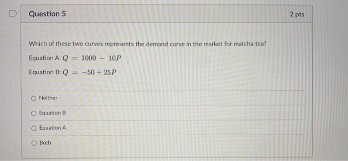 Solved Question 5 2 pts Which of these two curves represents | Chegg.com
