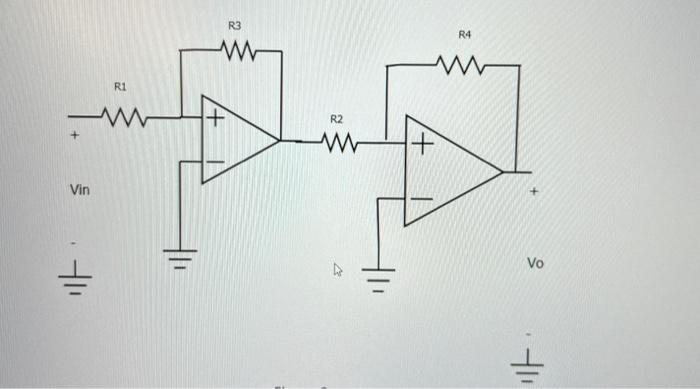 Solved R3 R4 M RI R2 + w Vin H Vo Part II: Determine la | Chegg.com