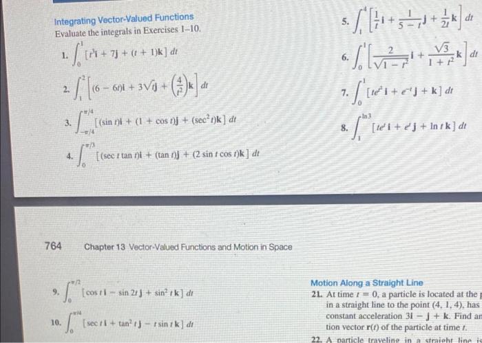 Solved 5. di Integrating Vector-Valued Functions Evaluate | Chegg.com