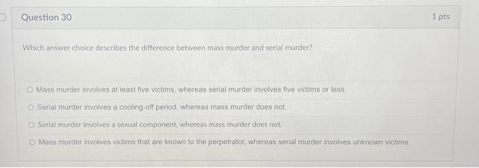 Serial Murder Versus Mass Murder