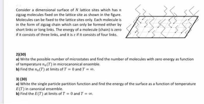 Solved Consider a dimensional surface of N lattice sites | Chegg.com