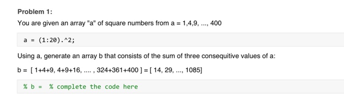 Solved Problem 1: You are given an array "a" of square | Chegg.com