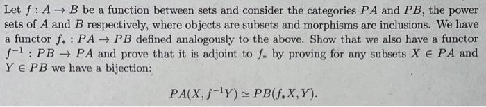 Solved Let F:A→B Be A Function Between Sets And Consider The | Chegg.com