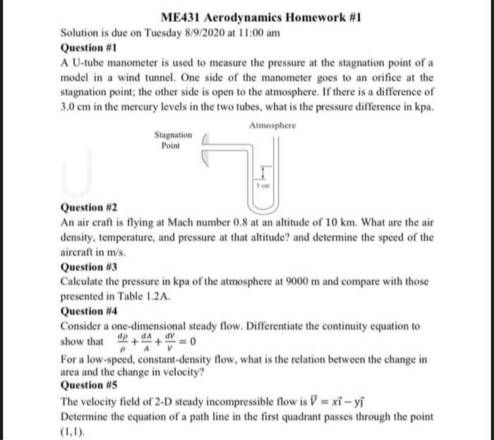 Aerodynamics homework solutions image