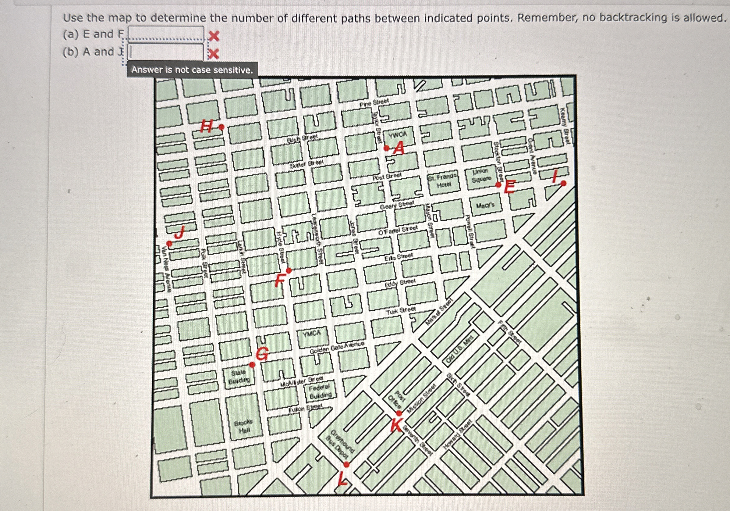 Solved Use the map to determine the number of different | Chegg.com