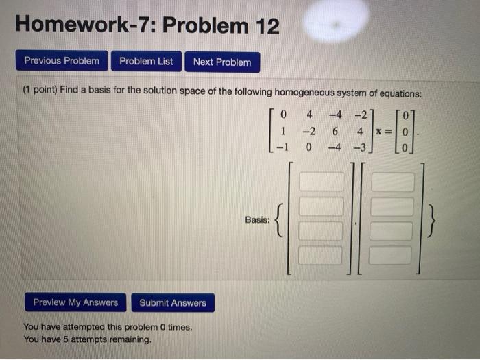 Solved Homework-7: Problem 12 Previous Problem Problem List | Chegg.com