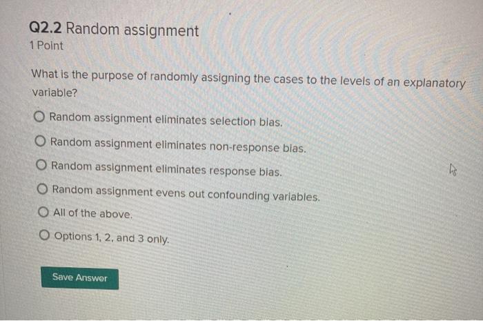 the purpose of random assignment is quizlet