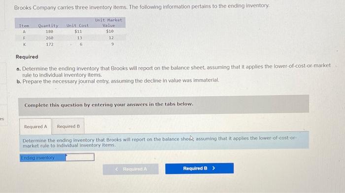 solved-brooks-company-carries-three-inventory-items-the-chegg