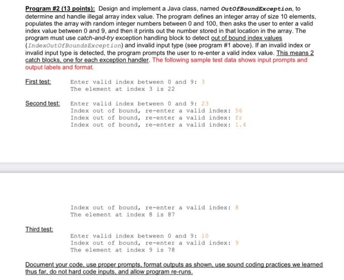 Solved Program #2 (13 points): Design and implement a Java | Chegg.com