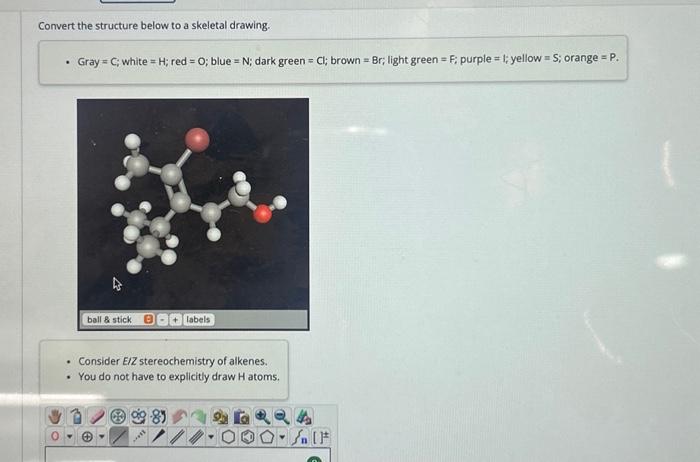 Solved Convert the structure below to a skeletal drawing. - | Chegg.com