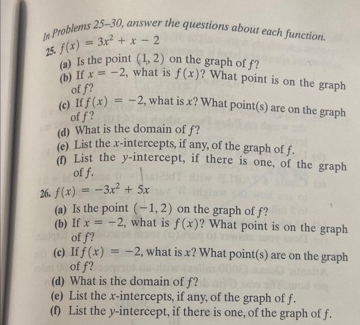 Solved In Problems 25-30, answer the questions about each | Chegg.com