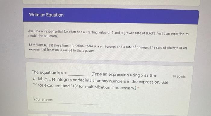 Solved For the given situation, write a linear function, | Chegg.com
