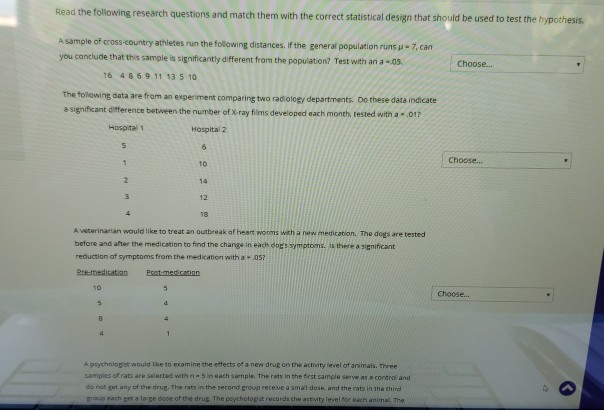 Solved Read The Following Research Questions And Match Them | Chegg.com