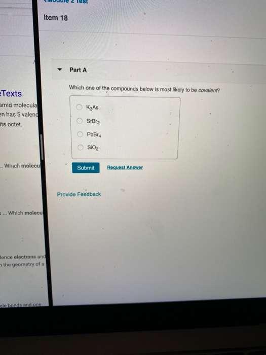 Solved Item 18 Part A Which one of the compounds below is | Chegg.com