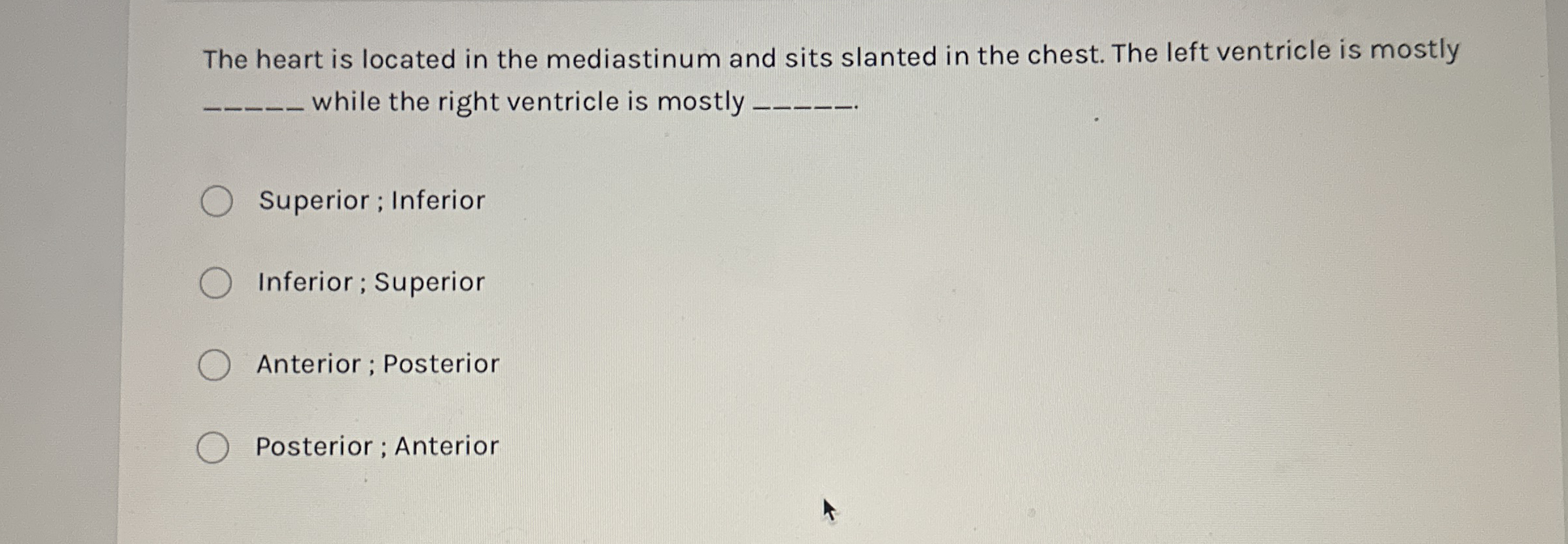 Solved The Heart Is Located In The Mediastinum And Sits 