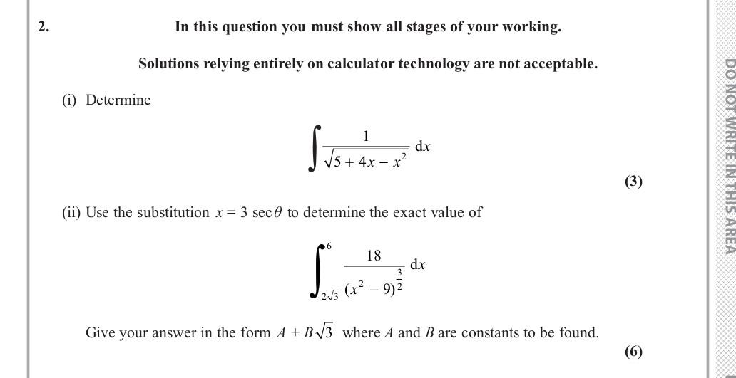 Solved 2. In This Question You Must Show All Stages Of Your | Chegg.com