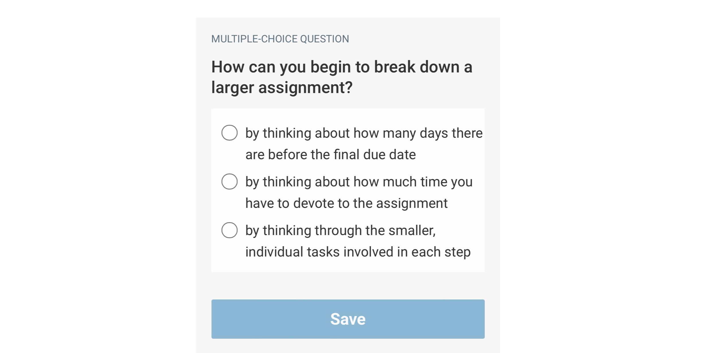 Solved MULTIPLECHOICE QUESTIONHow can you begin to break