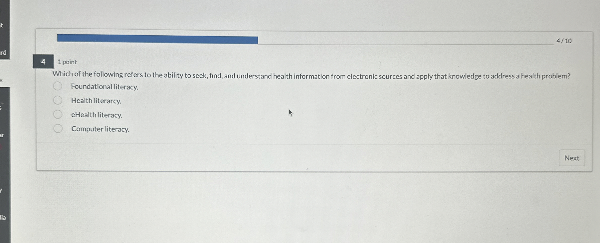 Solved 41 ﻿pointWhich of the following refers to the ability | Chegg.com