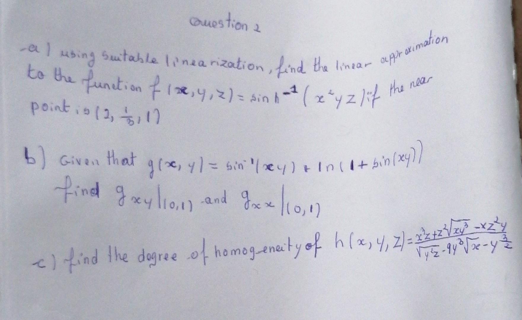 Solved - a) using suitable linea rization, find the linear | Chegg.com