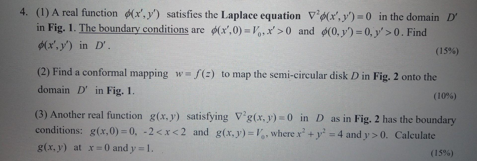 Solved 4 1 A Real Function 0 X Y Satisfies The Lap Chegg Com