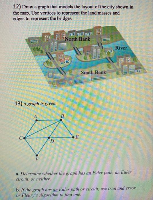 Solved 12) Draw a graph that models the layout of the city | Chegg.com