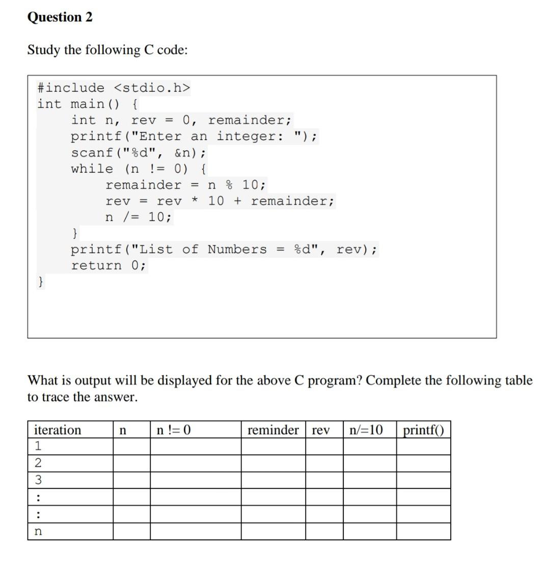 Solved C language solve question as soon as possible | Chegg.com