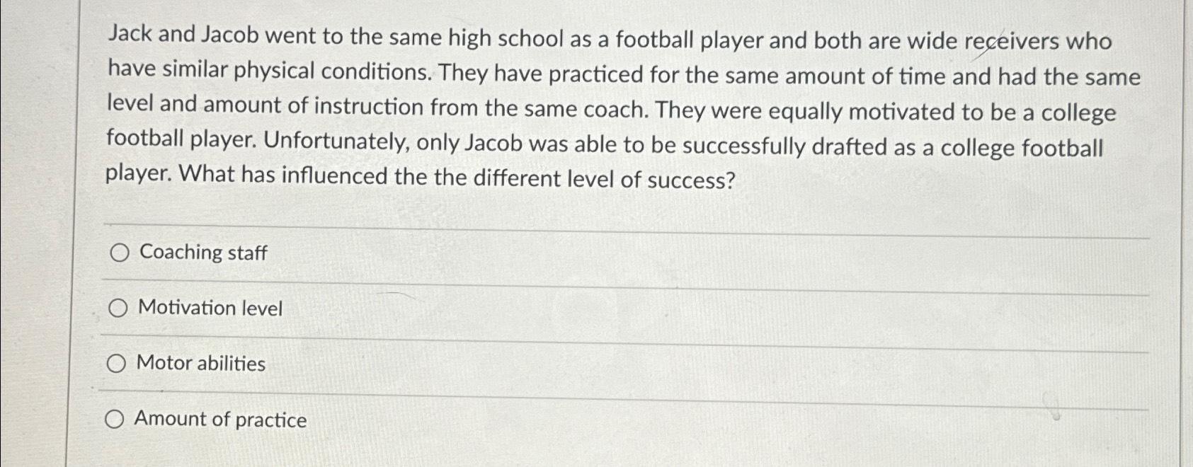 Solved Jack and Jacob went to the same high school as a | Chegg.com