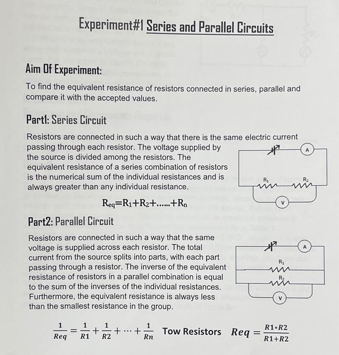 experiment 4 resistors in series and parallel