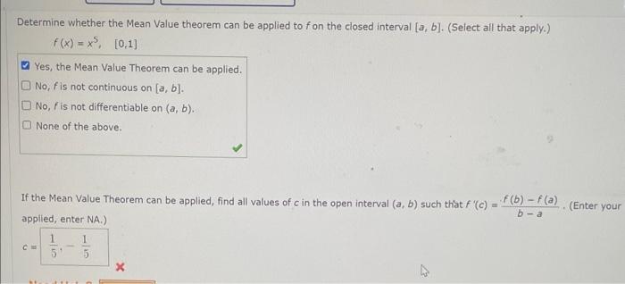 Solved Determine whether the Mean Value theorem can be | Chegg.com