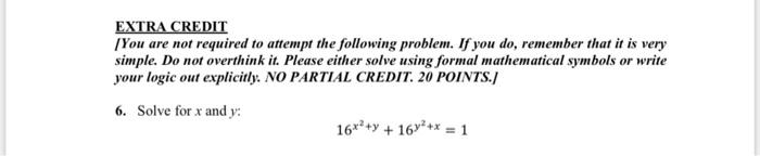 Solved EXTRA CREDIT [You are not required to attempt the | Chegg.com