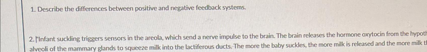 Solved Describe the differences between positive and | Chegg.com