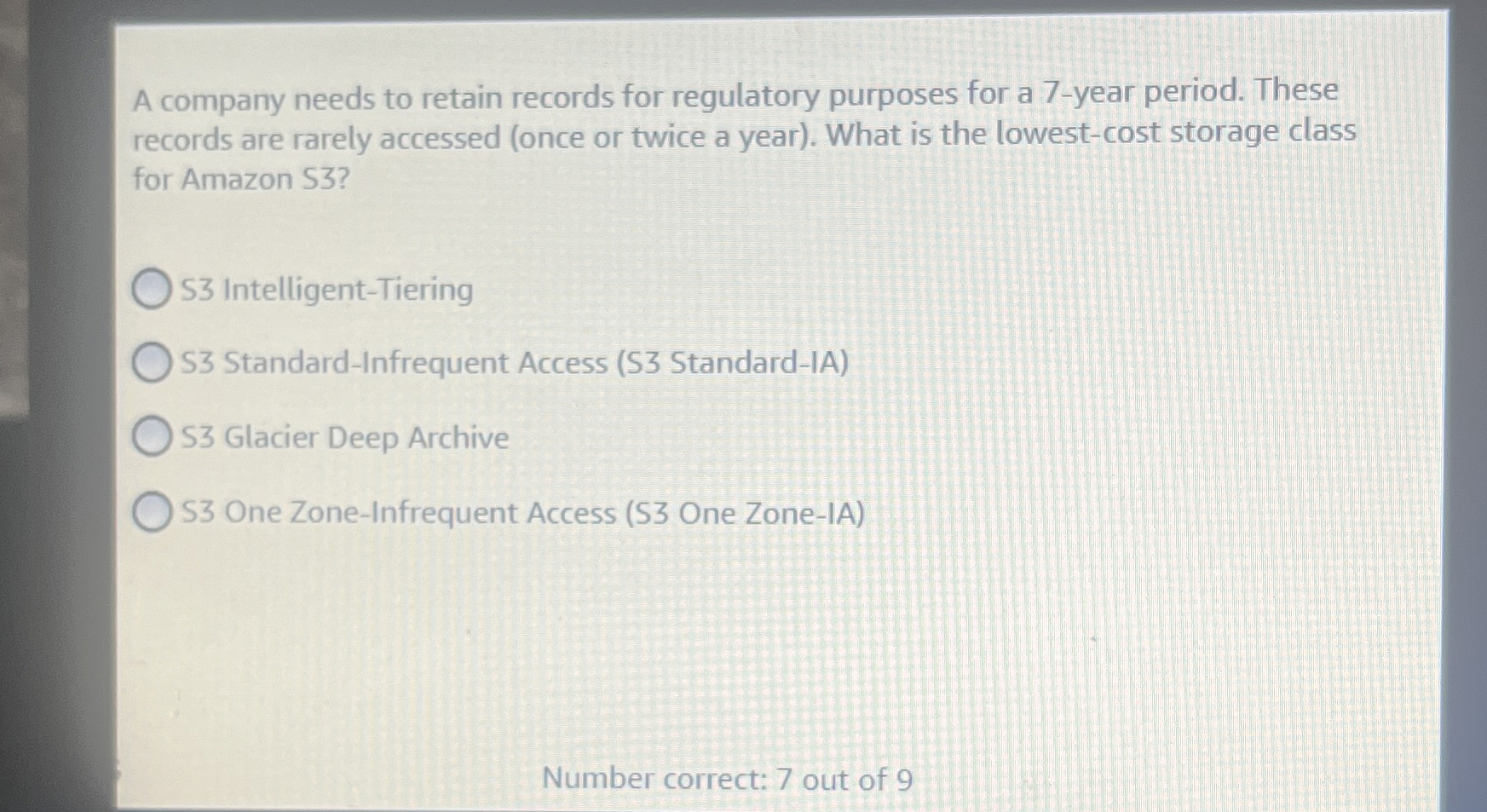 Solved A company needs to retain records for regulatory