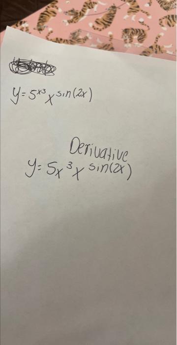 \( \begin{array}{r}\text { Derivative } \\ y=5 x^{3} x^{\sin (2 x)}\end{array} \)