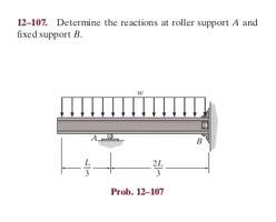 Solved 12-107. Determine The Reactions At Roller Support A | Chegg.com