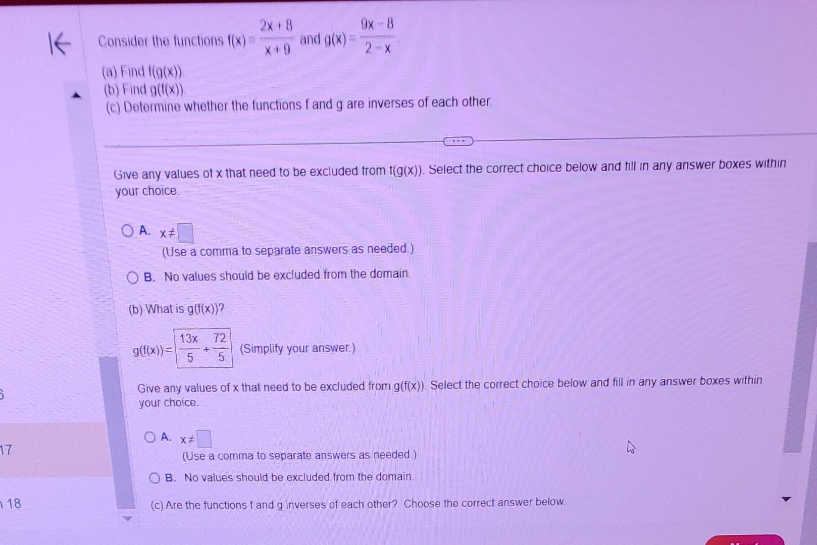 solved-consider-the-functions-f-x-x-92x-8-and-g-x-2-x9x-8-chegg