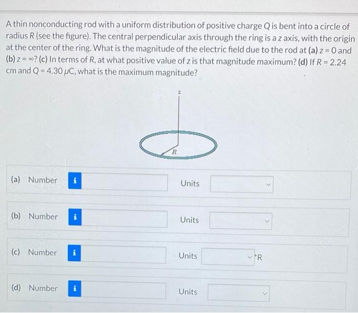 Solved A Thin Nonconducting Rod With A Uniform Distribution | Chegg.com