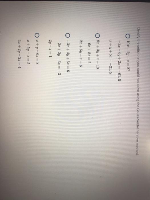 Solved Identify The Set S That You Could Not Solve Using Chegg Com