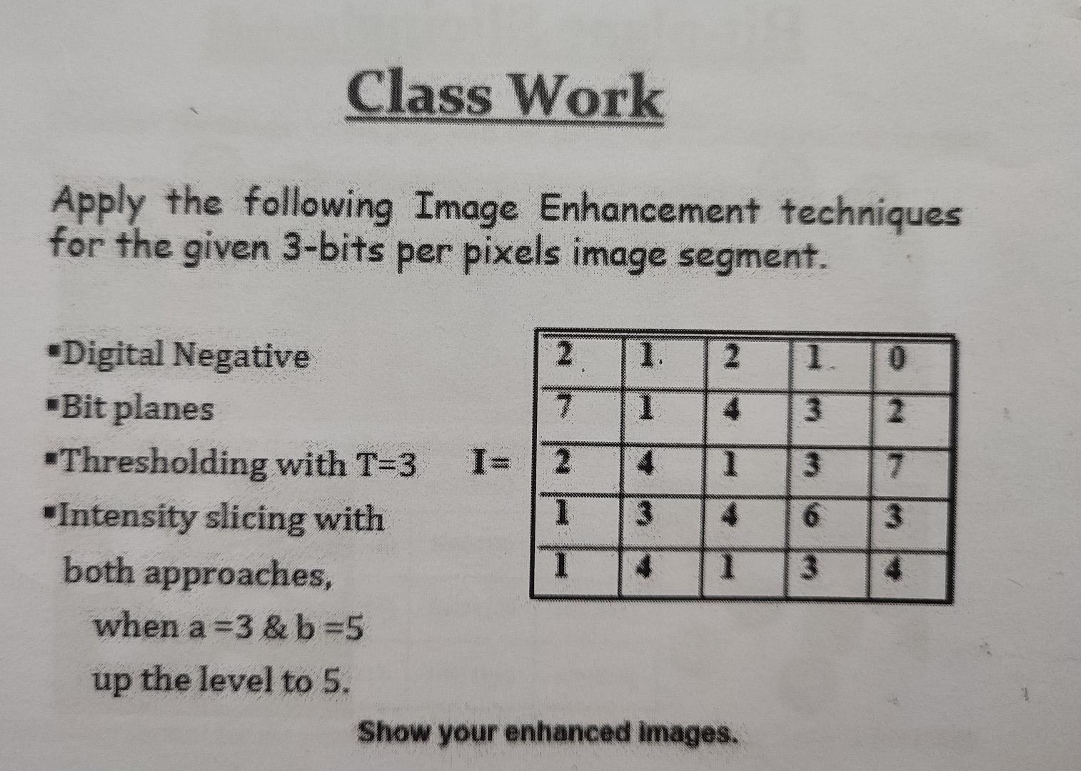 Solved Apply the following Image Enhancement techniques for | Chegg.com